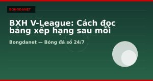 BXH V-League: Cách đọc bảng xếp hạng sau mỗi vòng